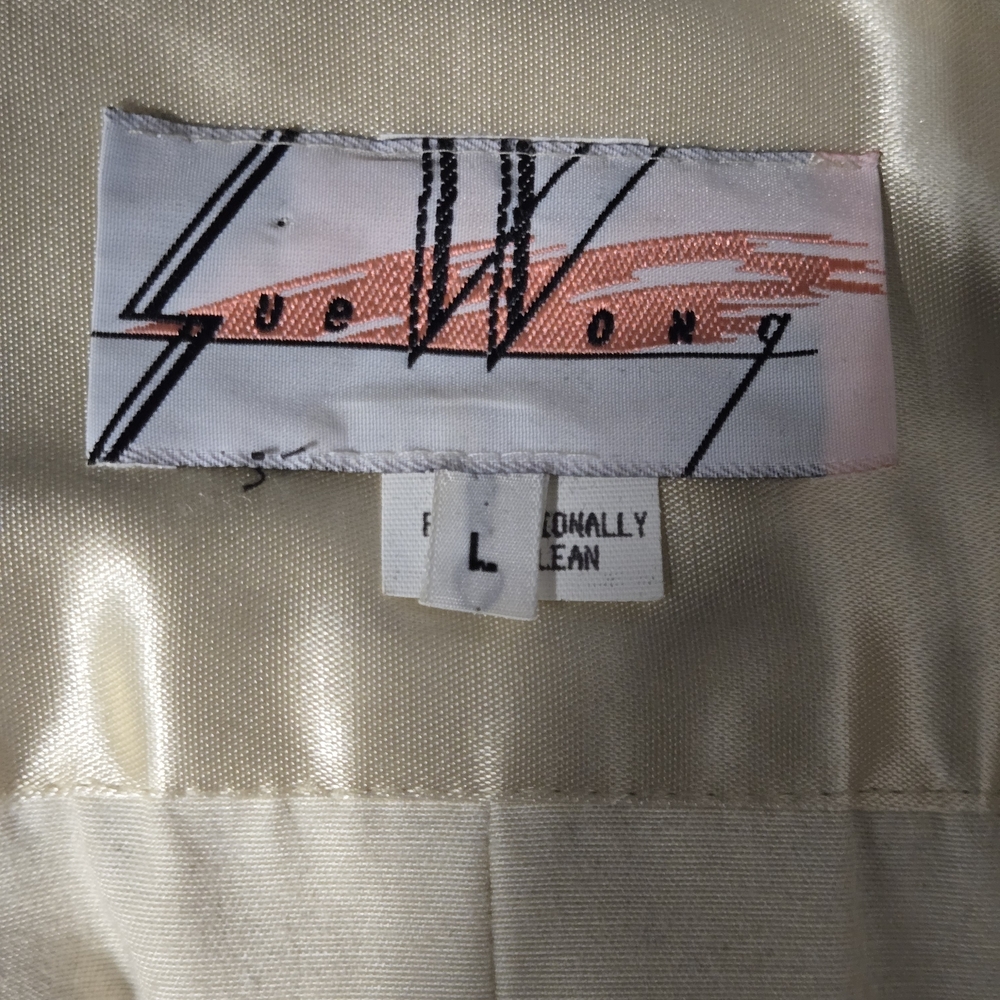 Sue Wong Vintage Satin Cropped Jacket – Champagne Gold, Size L, Made in USA - Picture 11 of 12